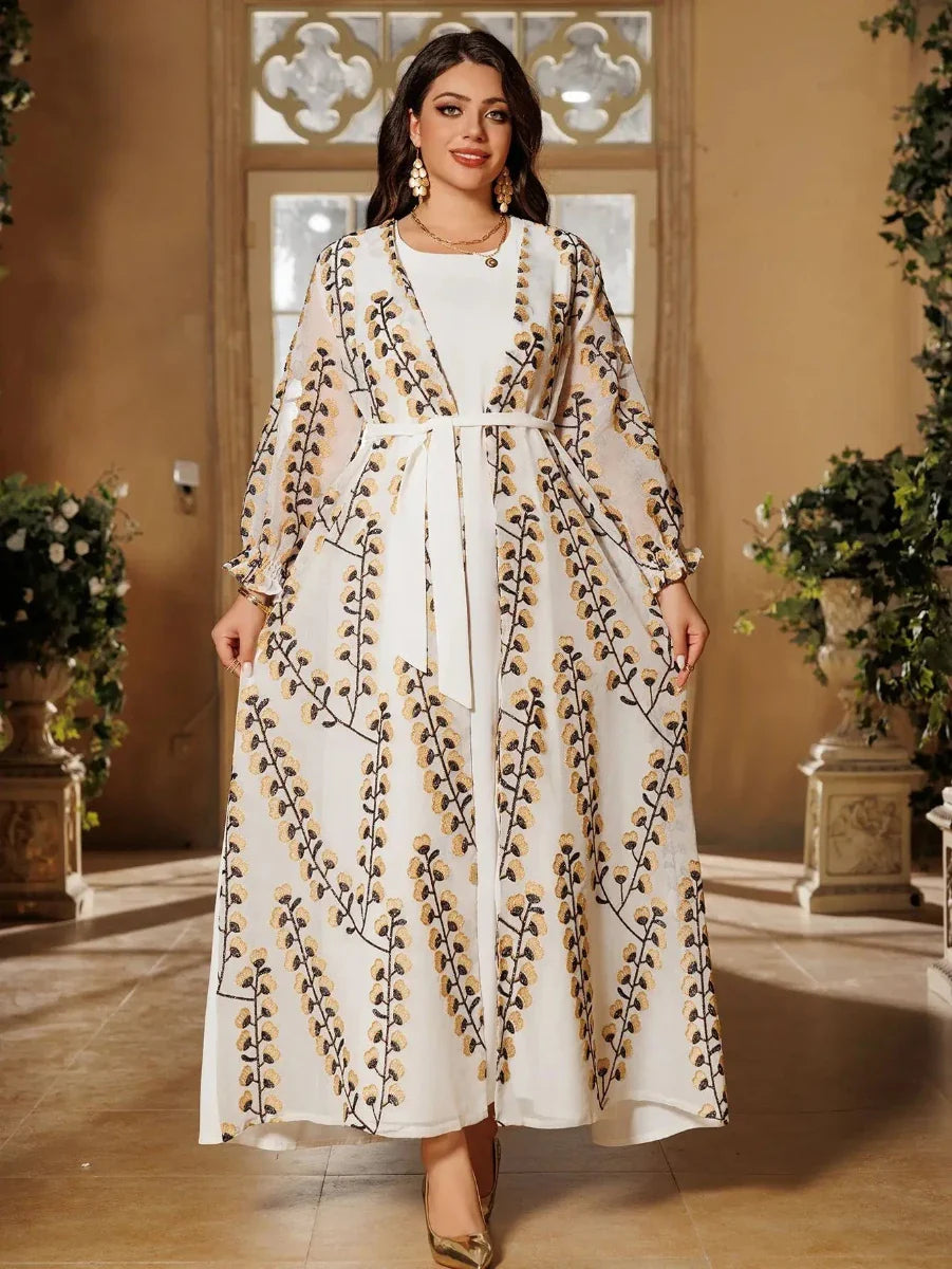 Caftan Blanc et Vert