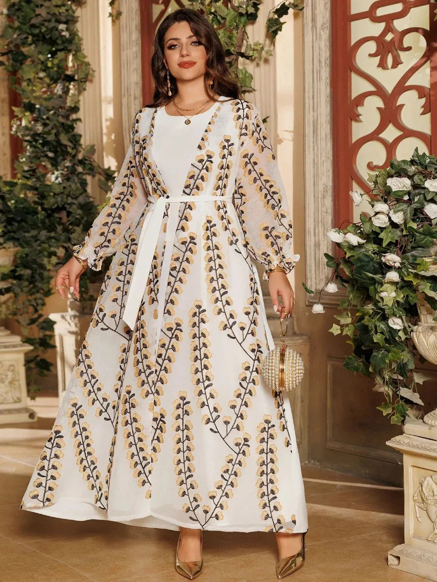 Caftan Blanc et Vert