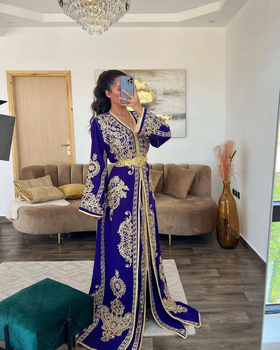 Caftan bleu roi de mariage - MY CAFTAN