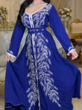 Caftan Bleu Roi et Argenté