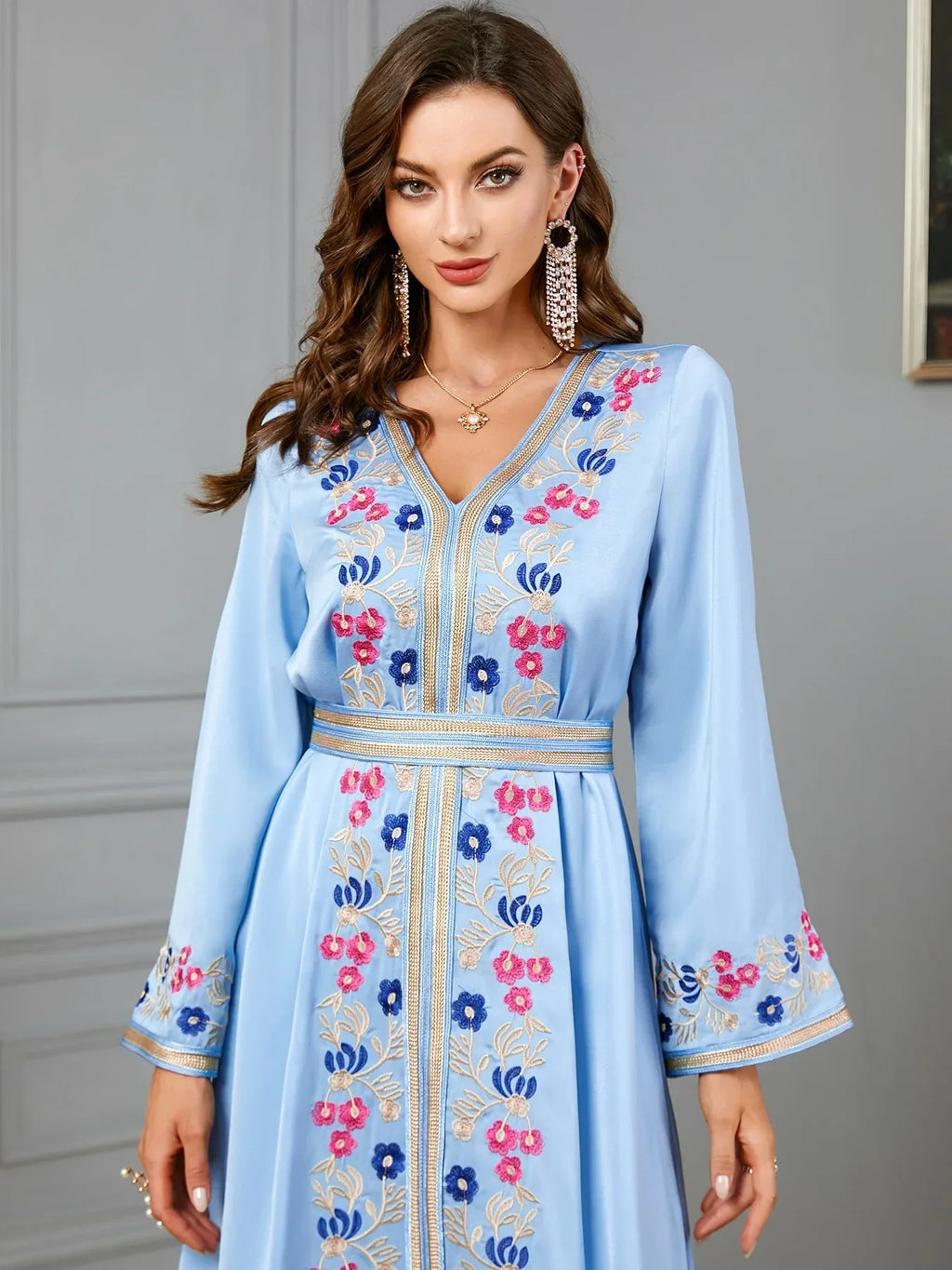 Caftan Bleu Turquoise