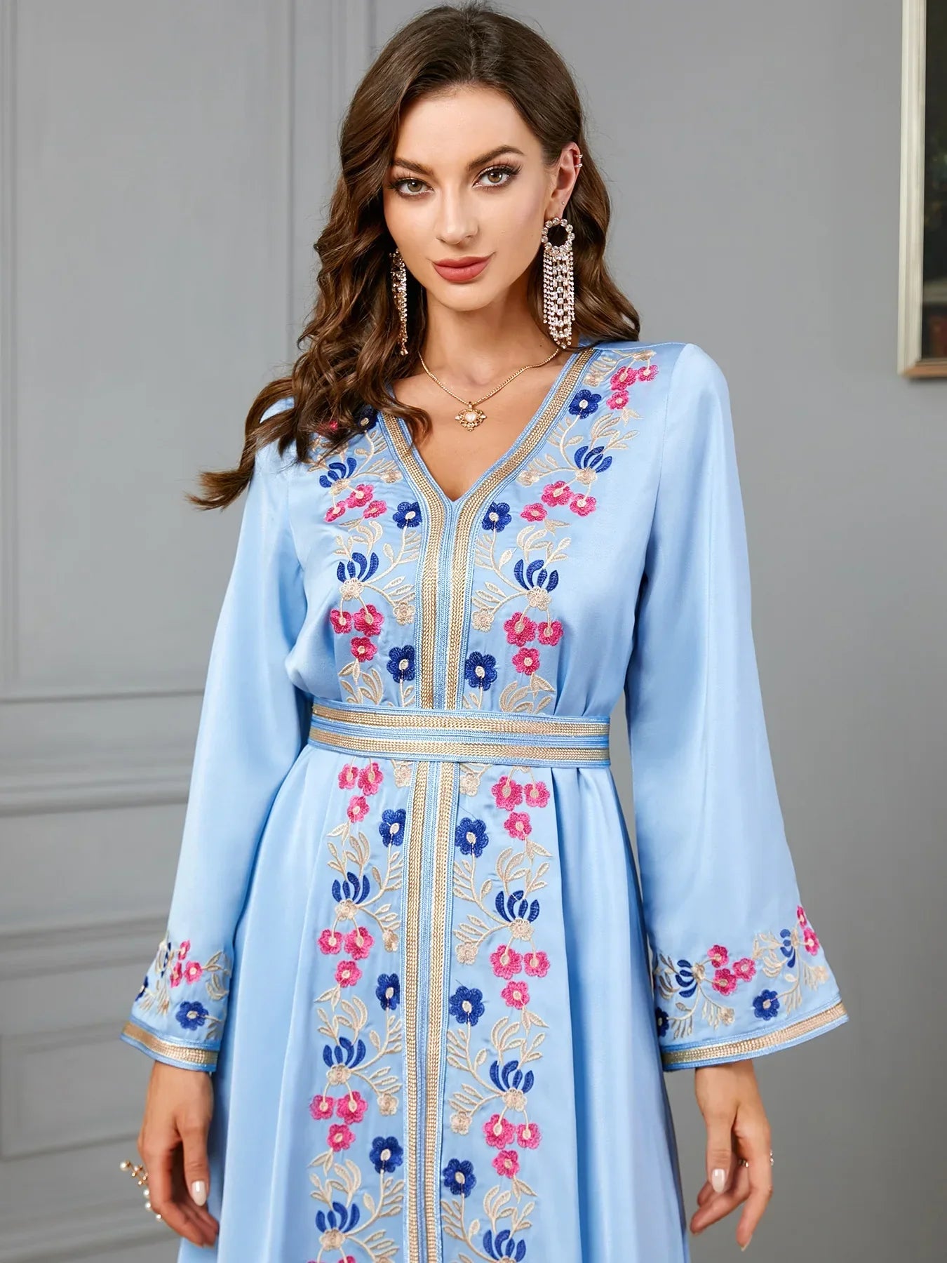 Caftan Bleu Turquoise