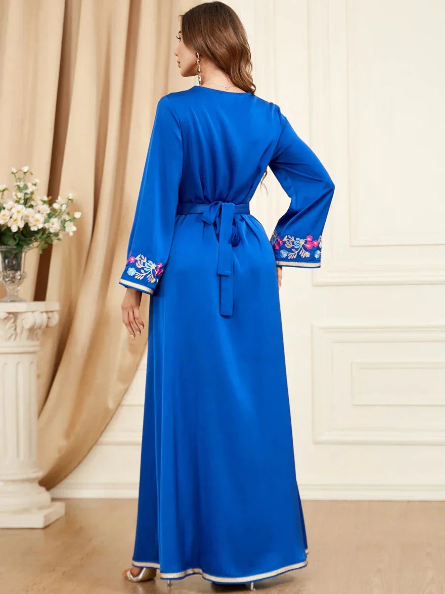 Caftan Bleu Turquoise et Doré