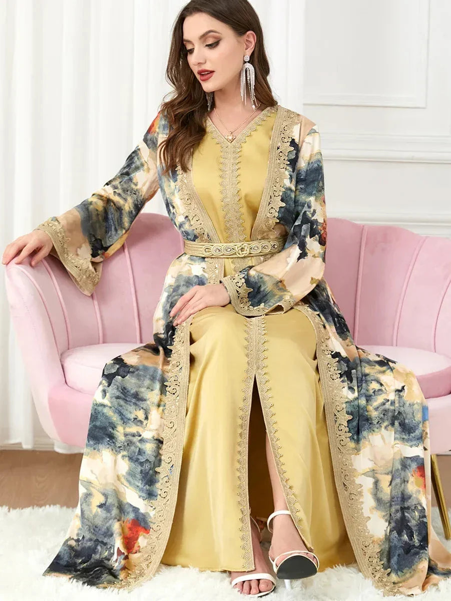 Caftan Jaune et Bleu