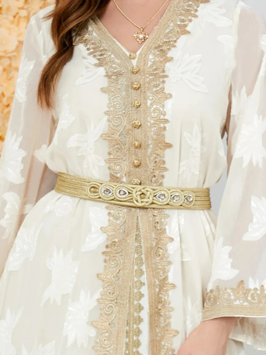 Caftan Mariage Blanc et Or