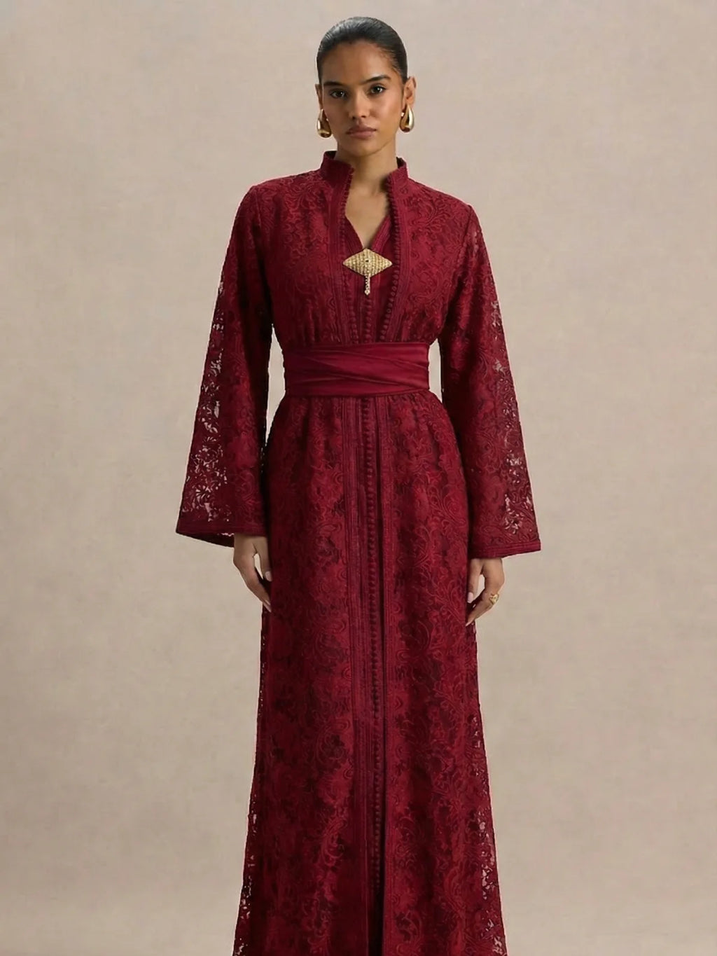 Caftan Mariée Rouge (sans col montant)