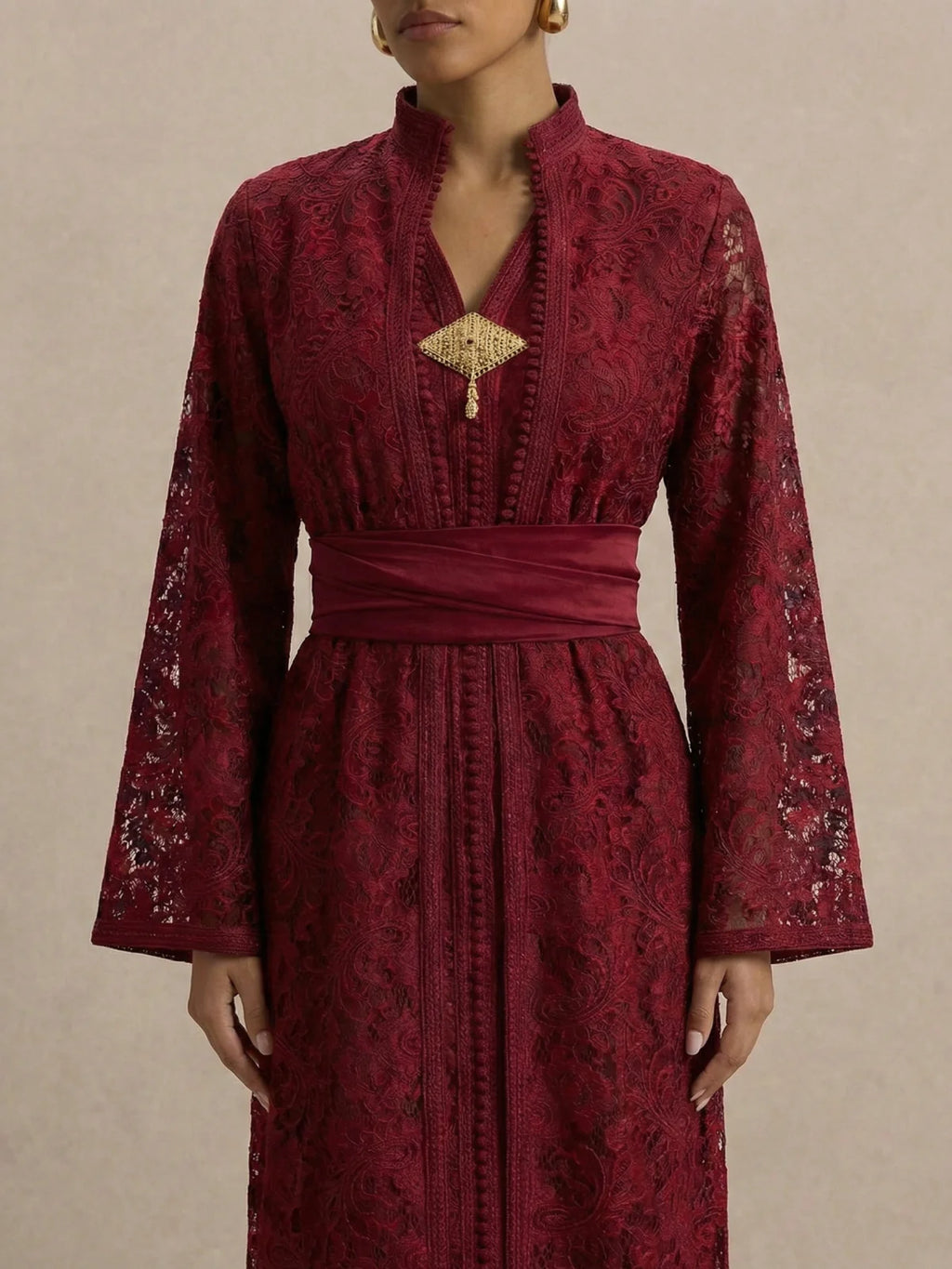 Caftan Mariée Rouge (sans col montant)