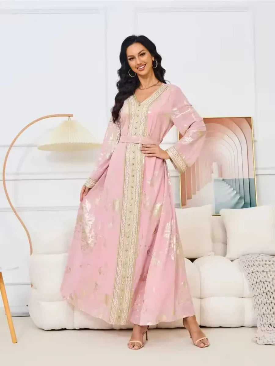 Caftan Rose et Blanc