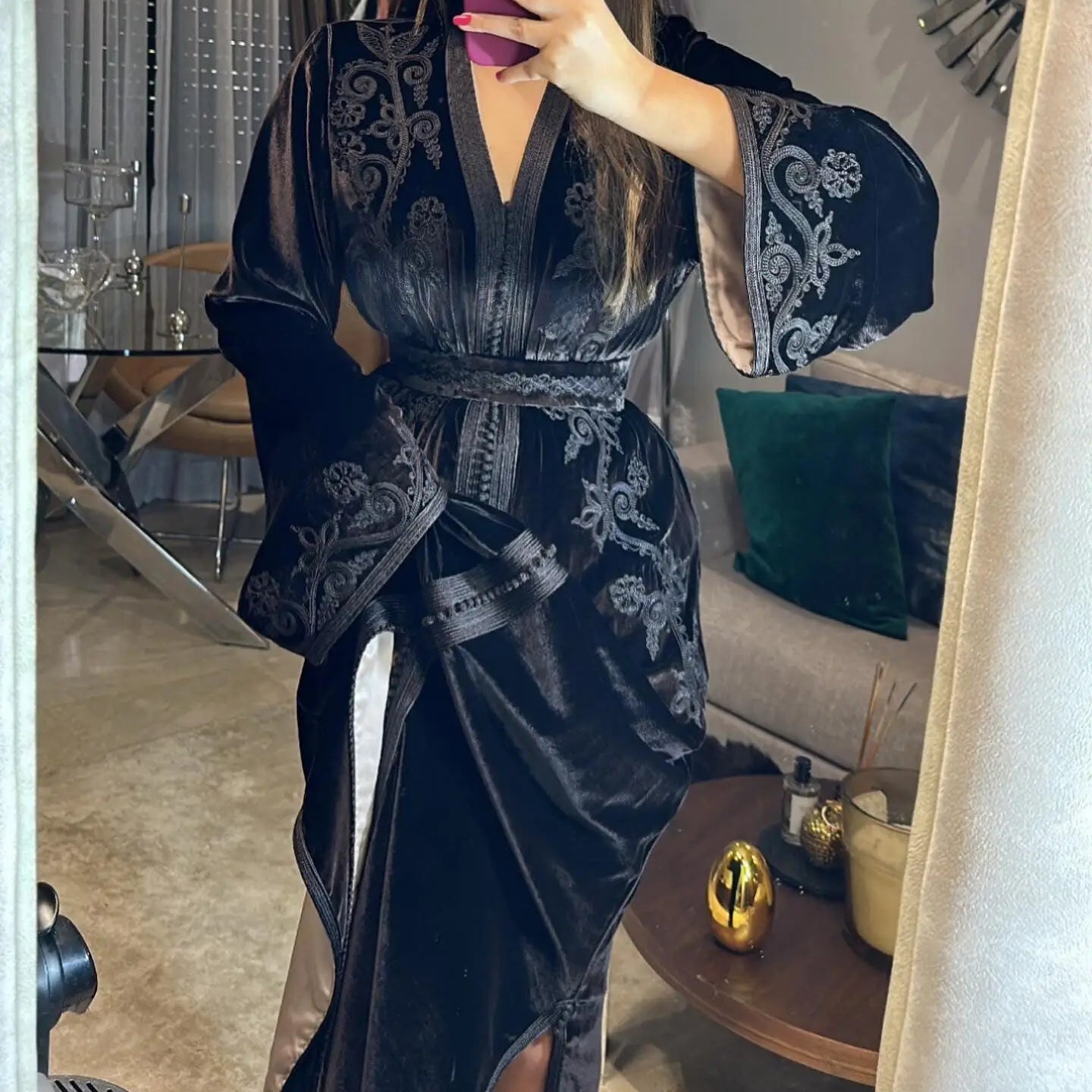 Caftan velour noir - MY CAFTAN