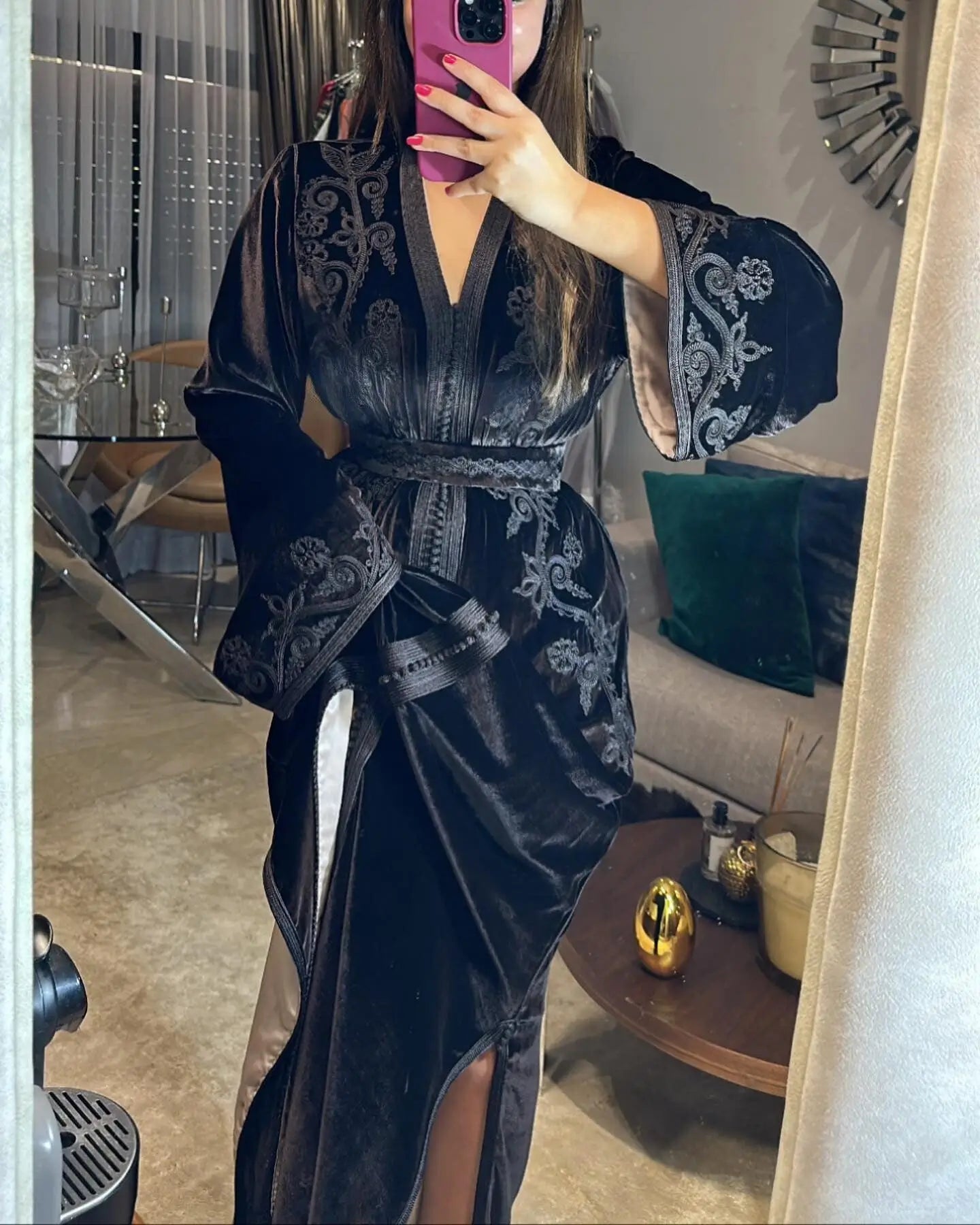 Caftan velour noir - MY CAFTAN