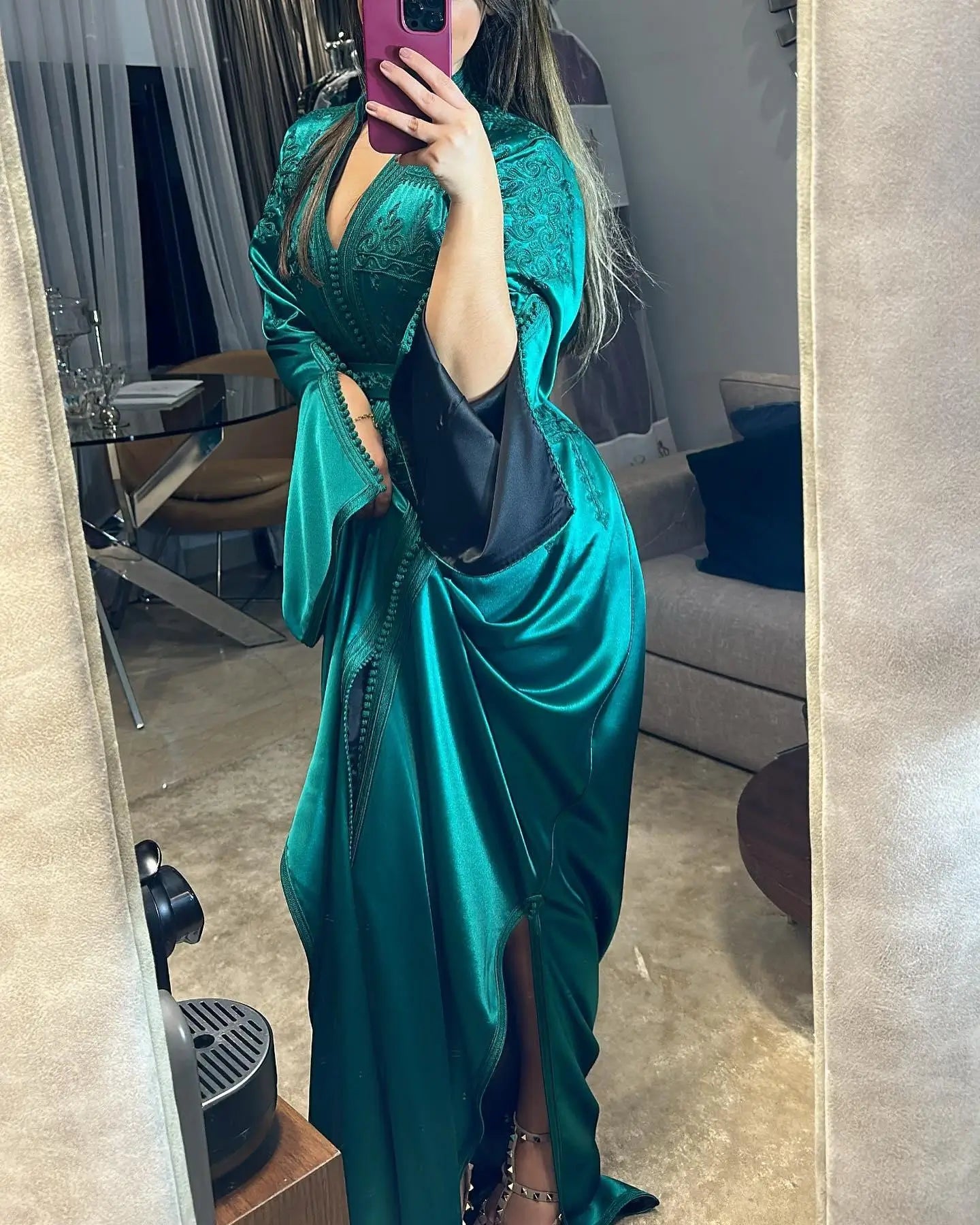 Caftan vert émeraude - MY CAFTAN