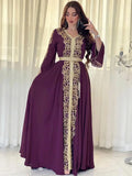 Caftan Violet et Doré