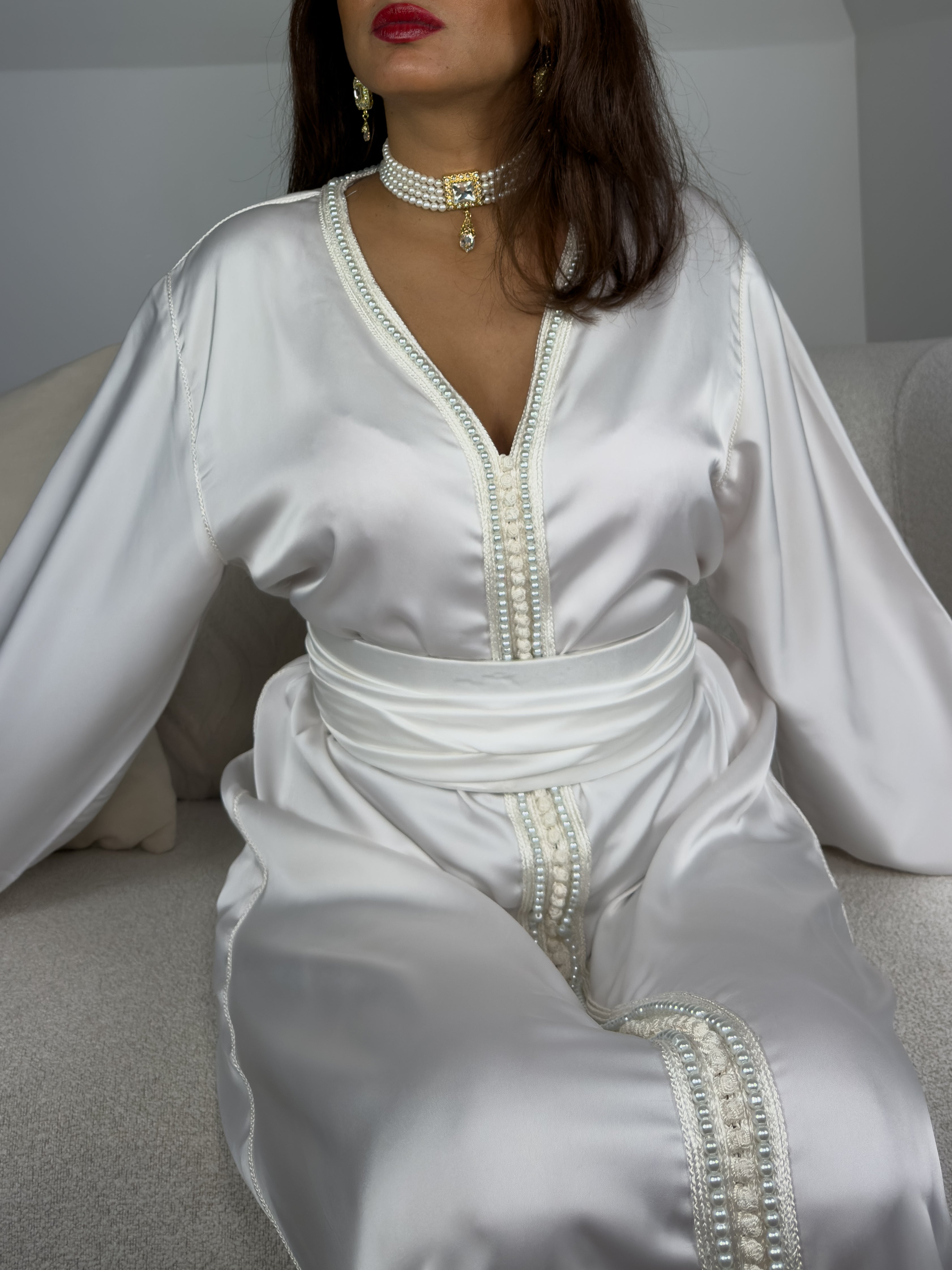 Ceinture Caftan Simple Blanc