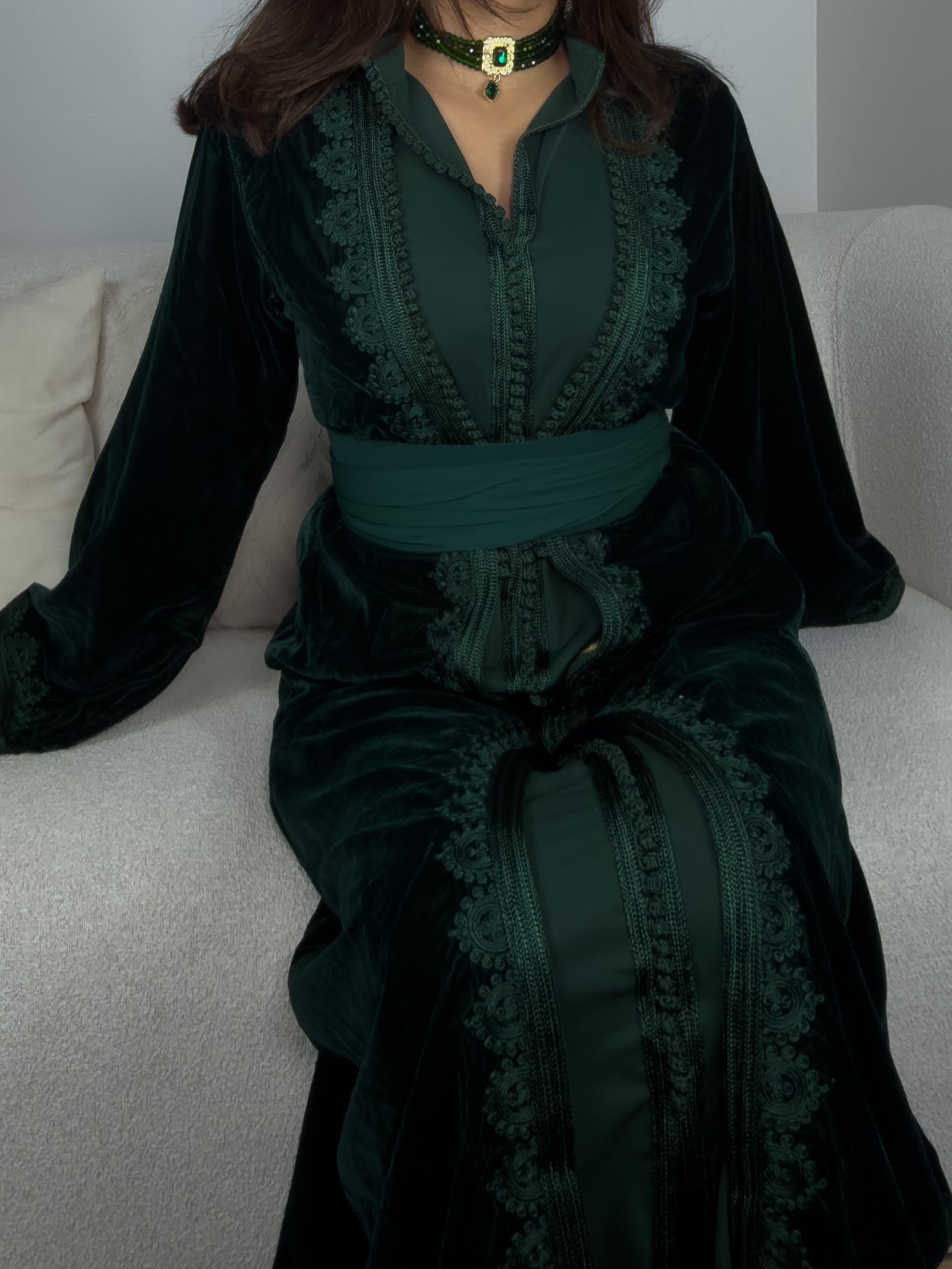Ceinture Caftan Simple Vert Royal