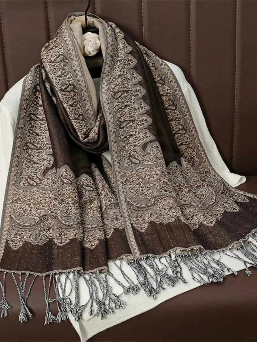 Châle Noir Femme Laine
