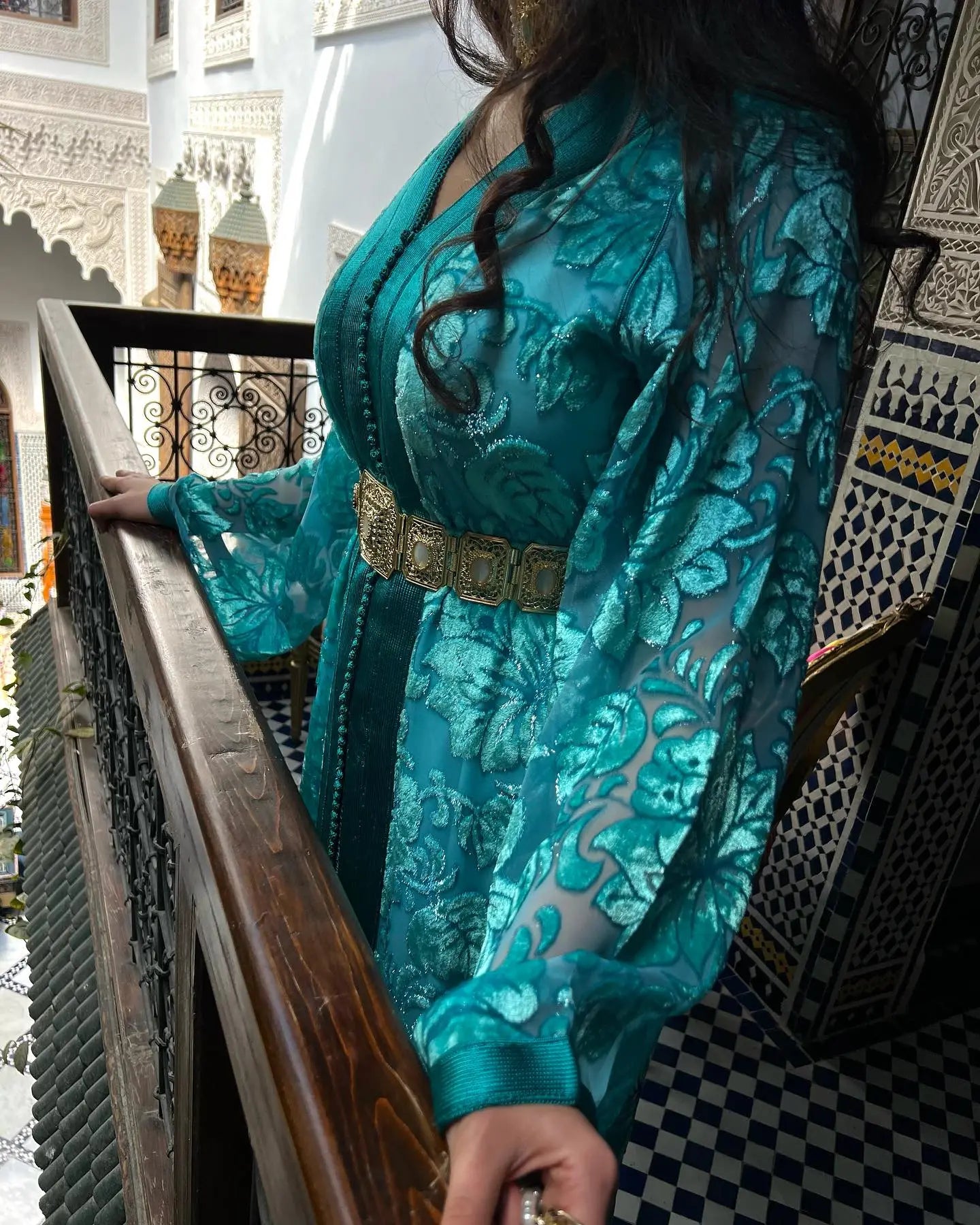 Caftan Al-Sama' Bleu Paon 🦚